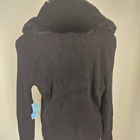 Draper James Tie Front Cardigan With Removable Fur Trim NWT - Picture 9 of 15